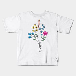 Subtle pan flower bouquet Kids T-Shirt